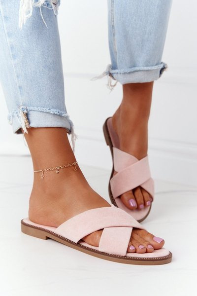 Ženské velor edes ružové žabky