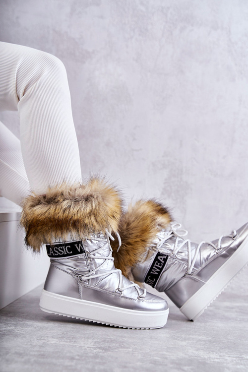 Dámske Silver Santero Lace --up Snow topánky