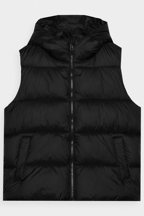 Dámská Péřová Vesta S Kapucí 4F Černá 4FWAW24TVJAF141-20S