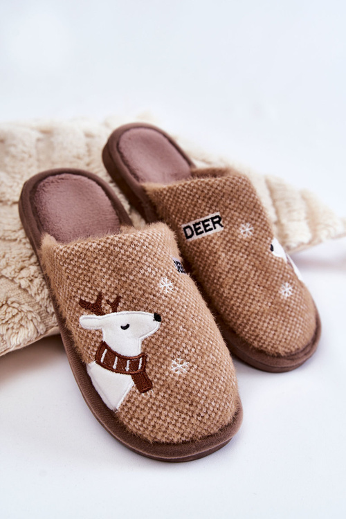 Dámske vianočné papci s sobom Brown Millio