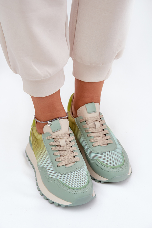 Kožené Sportovní Boty S Síťovinou Dámské Vinceza 66775 Zelené