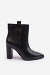 Dámské kožené botky na sloupu černé Vevine