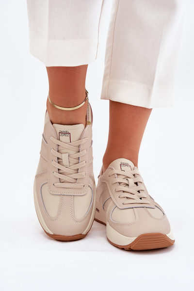 Kožené Dámske Športové Topánky Sneakers Daniel Lopez Just Dare SS2D4043 Béžové