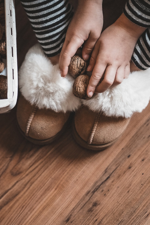 Detské papuče s ťavou birastou kožušinou