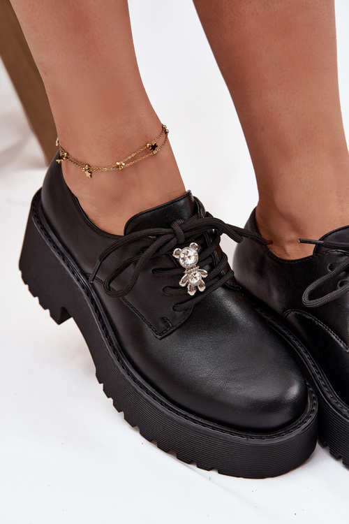 Dámské polobotky s přezkou ekokůže černé Laurea