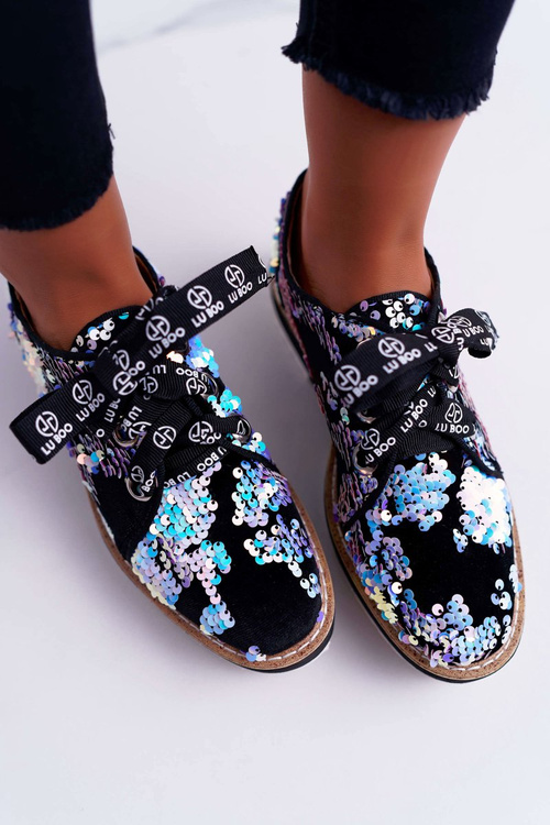 Dámske topánky lu boo strieborné mesačné flitre