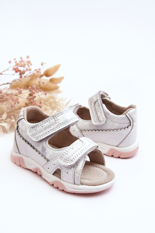 Dětské pohodlné sandály na zipy bílé Alaska