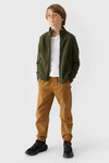 Chlapčenský Fleece S Golierom 4F Khaki 4FJWMM00TFLEM245-36S