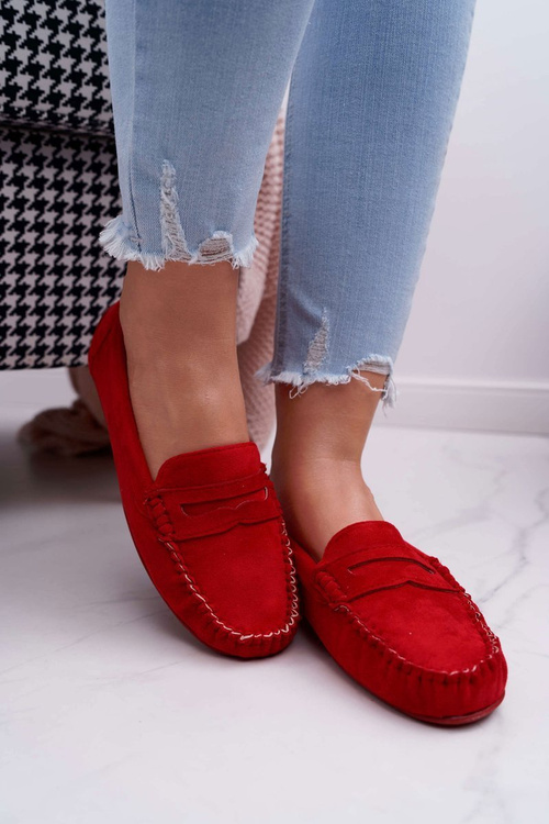 Dámské Semišové Mokasíny červené Bolero