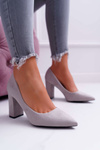 Dámske čerpadlá na stĺpe Suede Grey Clarina