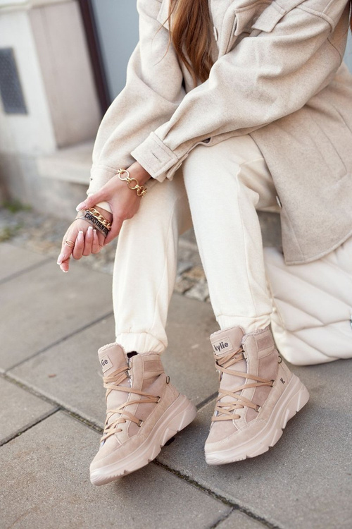 Dámské Sněhule Sneakersy Béžové Missy