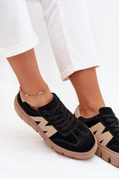 Dámske semišové tenisky na platforme Vinceza 79561 čierne