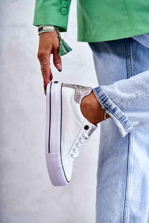 Dámske materiálne tenisky Veľká hviezda KK274037 biela