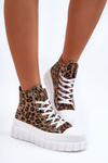 Vzor žien s vysokými teniskami Leopard Brown Flrerets