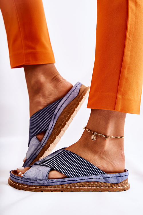 Kožené Profilované Nazouváky Maciejka 04986-17 Modrá