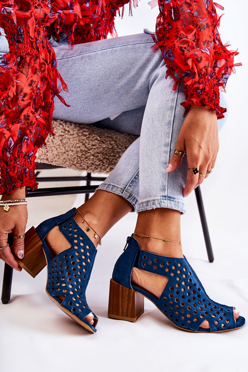 Otvorené topánky na post Maciejka Post 04593-17 Navy Blue