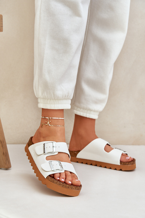 Klasické dámské pantofle Big Star LL274480 bílé