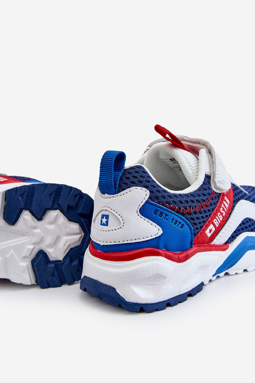 Dětská sportovní obuv se suchým zipem Big Star JJ374259 Bílá a tmavě modrá