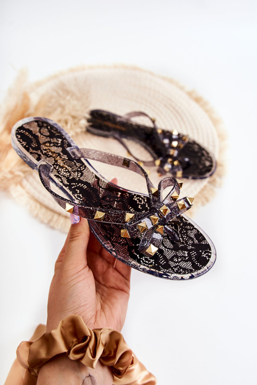 Dámske gumové žabky, čierna monise