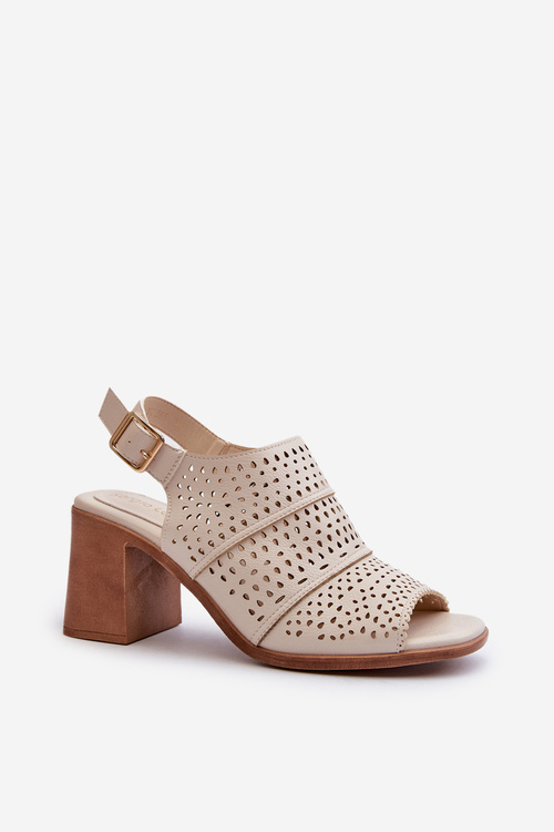 Openwork sandále Sergio Leone SK872 béžový zlato