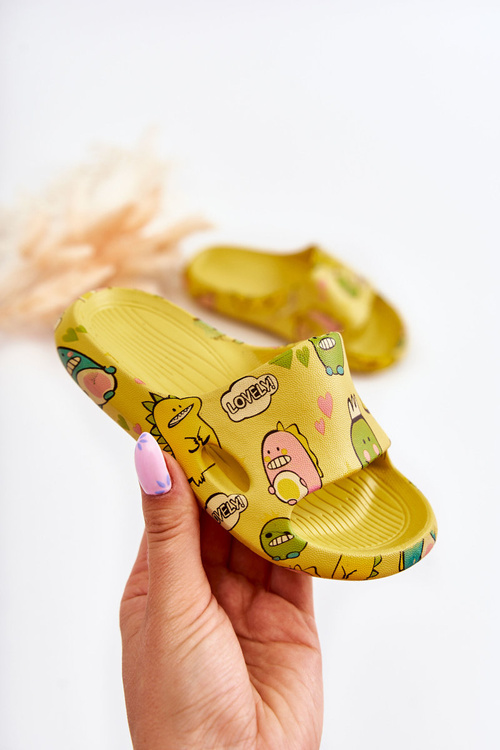 Lehké dětské pantofle Dinosauři Žlutá Astro