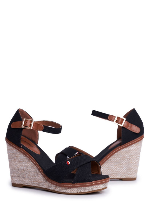 Dámské Sandály Na Klínu Černé LaMane