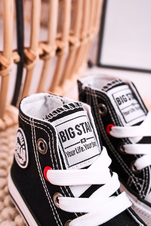 Detské vysoké tenisky s veľkou hviezdou HH374084 Black Slider