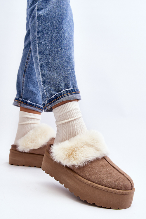 Dámské Zimní Boty na Hrubém Podrážce Khaki Starlyn