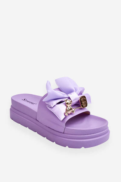 Papuče s lukom a dekoratívnou miskou, Purple Suzy