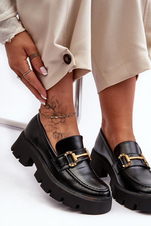 Dámske topánky Loafer s dekoráciou Black Peuria