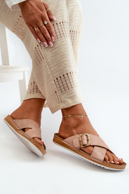 Pohodlné dámske žabky s prepojením Inblu VO000012 svetloružové