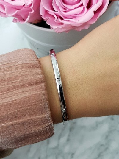 Dámsky oceľový náramok s zirkónmi strieborná ursa