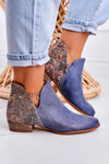 Dámska koža Maciejka Navy Blue Boots 04091-27
