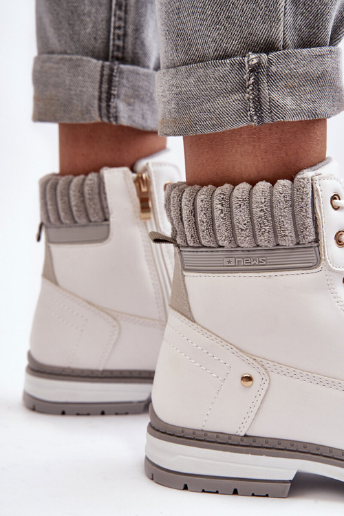 Dámské kožené Trapery zateplené Bílé Katalis