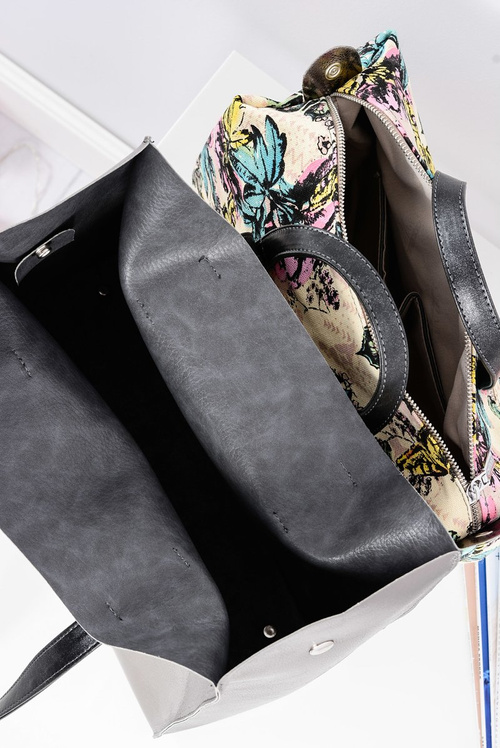 Veľká dámska kabelka na kupcu striebra + menšia kabelka