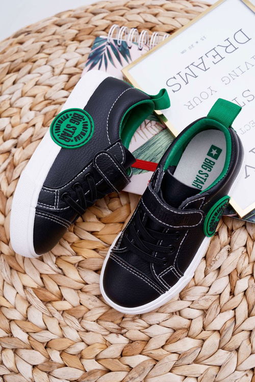 Veľká hviezda FF374087 Čierne a zelené detské tenisky