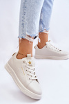 Dámska čipka -up béžová športová topánky Mikaela