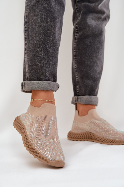 Dámske Slip-On Športové Topánky S Ozdobou D&A TW121 Béžové