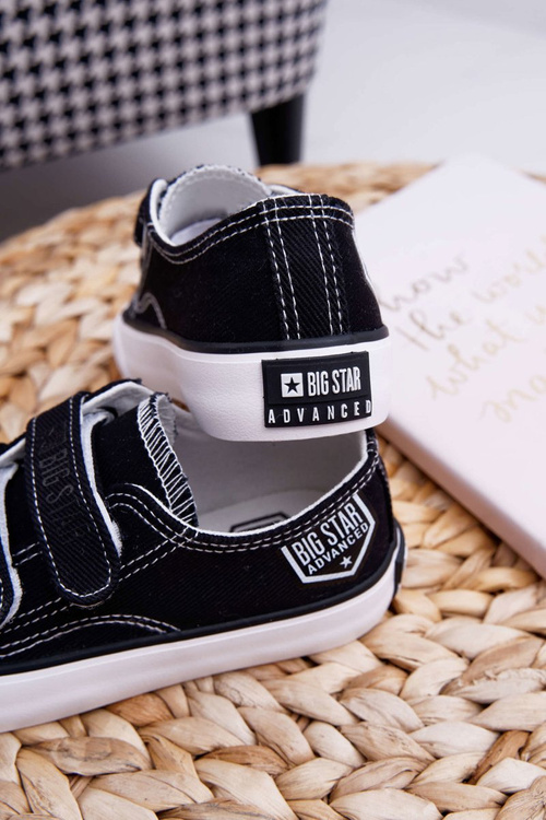 Veľká hviezda FF374062 Čierne tenisky na suchý zips