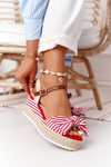 Klínové Sandály V Námořnickém Stylu červené La Isla Bonita