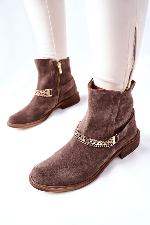 Dámské Kotníkové Boty Nicole Kožené Hnědé Dome