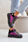 Kožené sneakersy na platformě fuchsie Maciejka 06767-15