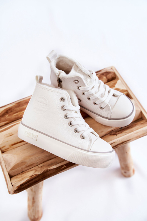 Dětské vysoké tenisky se zipem Big Star KK374227 Bíle