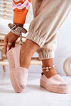 Suede espadrilles vložený ružový lesley