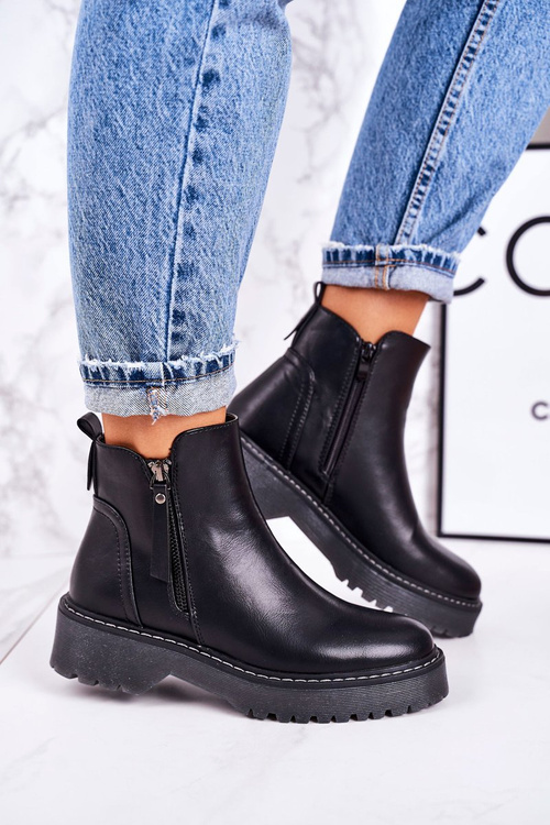 Dámské Hřejivé Boty Na Gumové Podrážce Černé Moon Walk