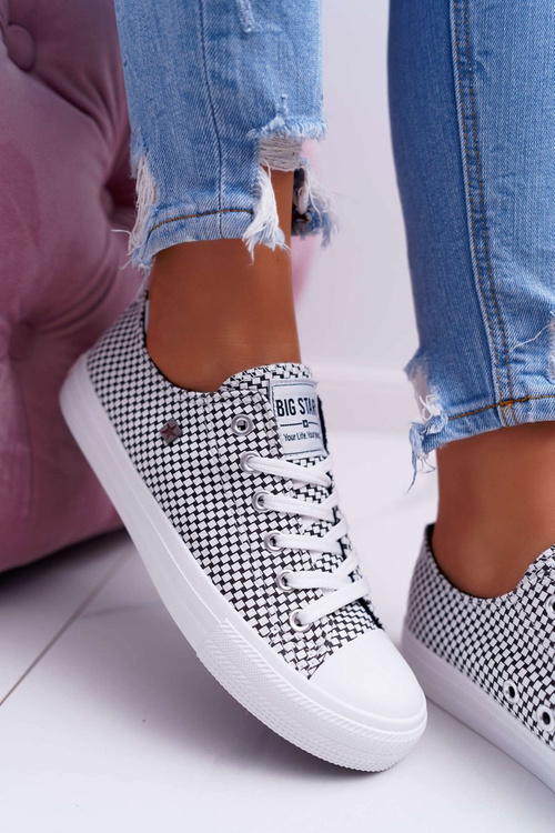 Dámske tenisky s veľkou hviezdou Biele DD274035