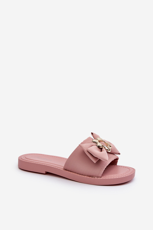 Dámske ružové žabky s mašľou Arsicada