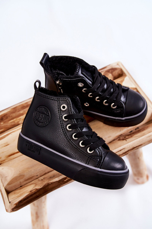 Dětské vysoké tenisky se zipem Big Star KK374228 Černe