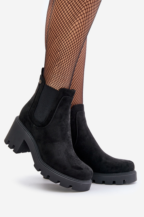 Zateplené botky chelsea na zip černé Arlethia
