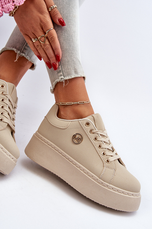 Dámske tenisky na platforme béžové Eshen